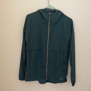 REI Forest Green Front Zip Windbreaker